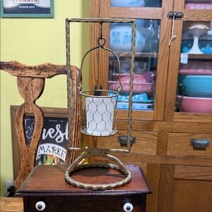 Bronze Metal Hanging Votive Candle Holder - Rustic Home Accents